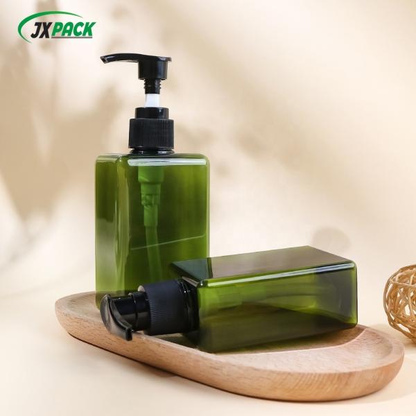 280ML Transparent Shampoo Bottle Square Flat Plastic Lotion Spray Bottle Screen Printing