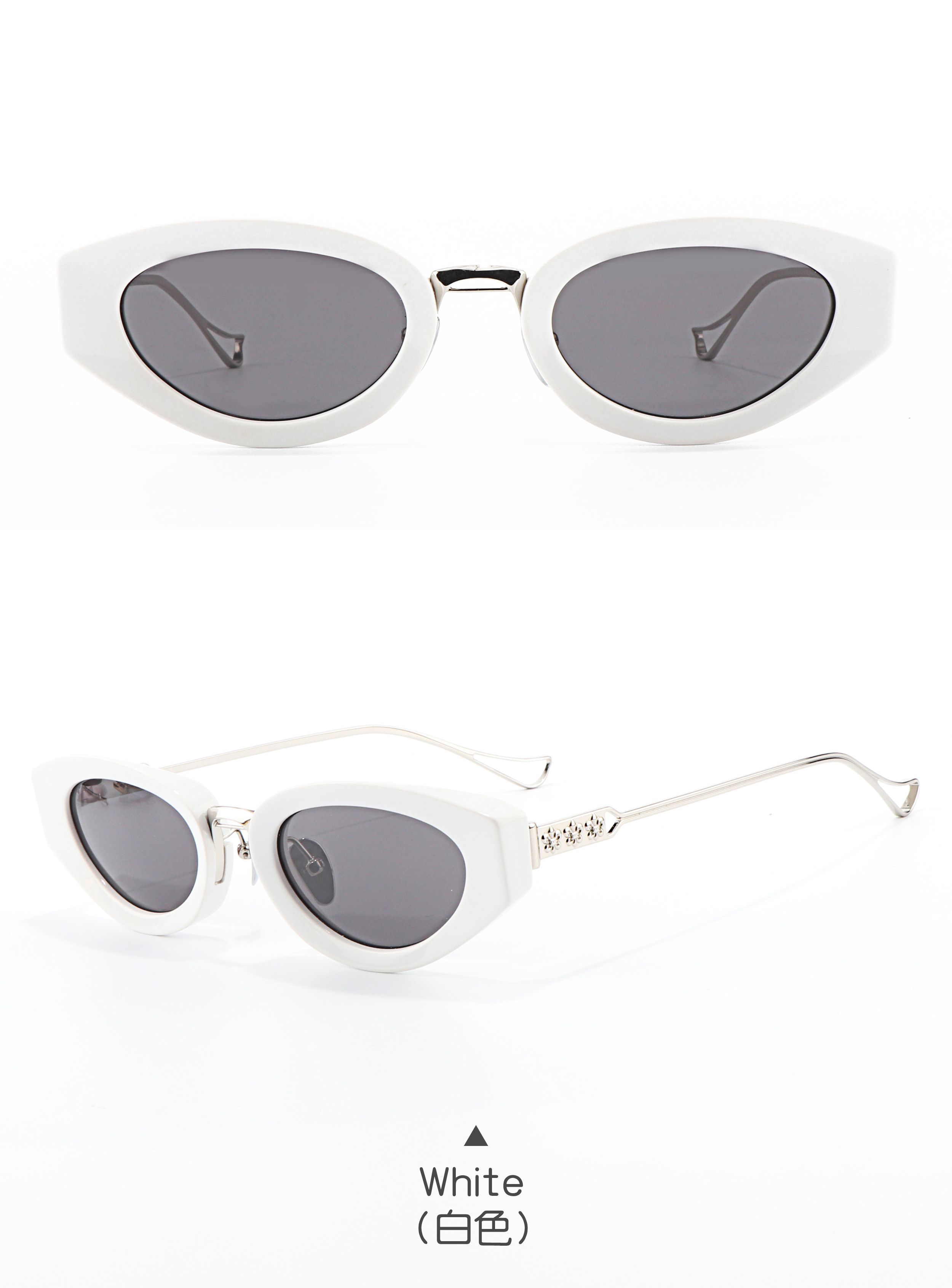 Fashion Cat Eye UV400 Protection Acetate Frame with Metal Embellishment Bulk Supplier Brand High-quality Sunglasses for Women