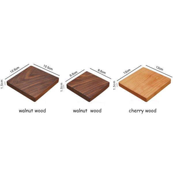 Custom Logo Acceptable Walnut Cherry Wood Coaster for Eco-Friendly Minimalist Design Style