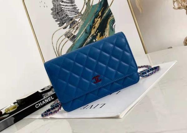 Inclined Shoulder Cowhide 19cm Luxury Brand Wallet With Chain