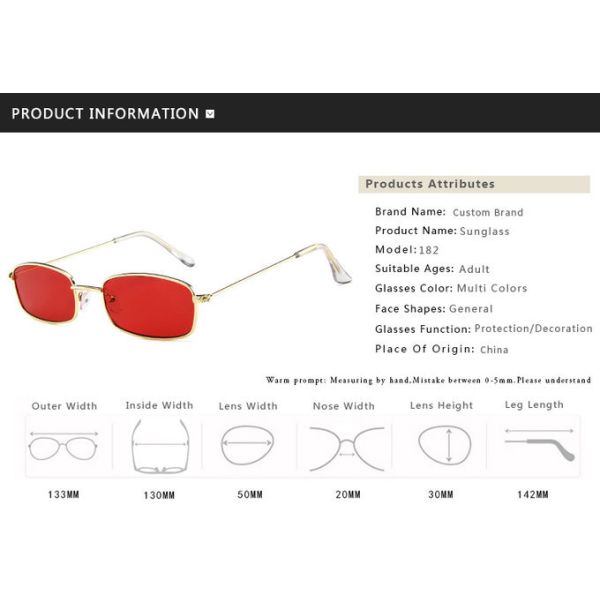 Vintage Rectangle Hot Sale Sunglasses Alloy Mirror Steampunk Women
