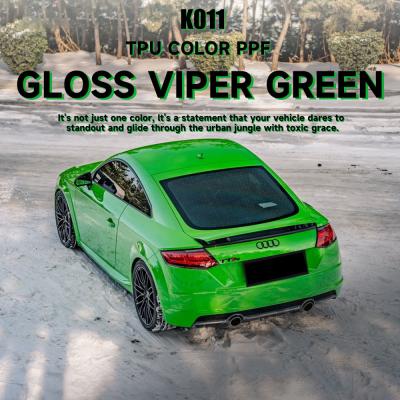 K011 Vipère brillant vert TPU couleur peinture automobile film de protection adhésif vinyle enveloppe automobile