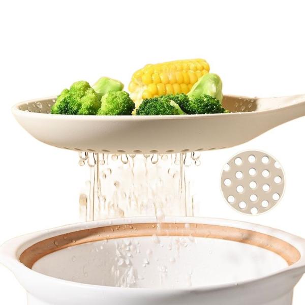 Copo de filtro de silicone Colander Lampião de massas com ranhuras Resistente ao calor 600 ° F Lampiões de lata com ranhuras Para ferramenta de cozinha de cozinha