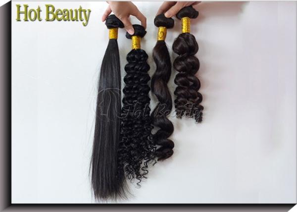 Peruvian Straight Human Remy Hair Weave Bundles Shedding Free Natural Color