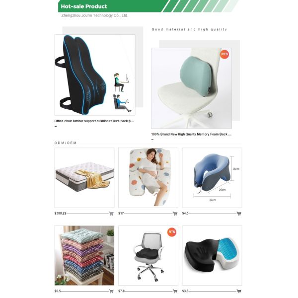Adjustable Strap Memory Foam Lumbar Cushion for Comfortable Office Chair or Car Seat