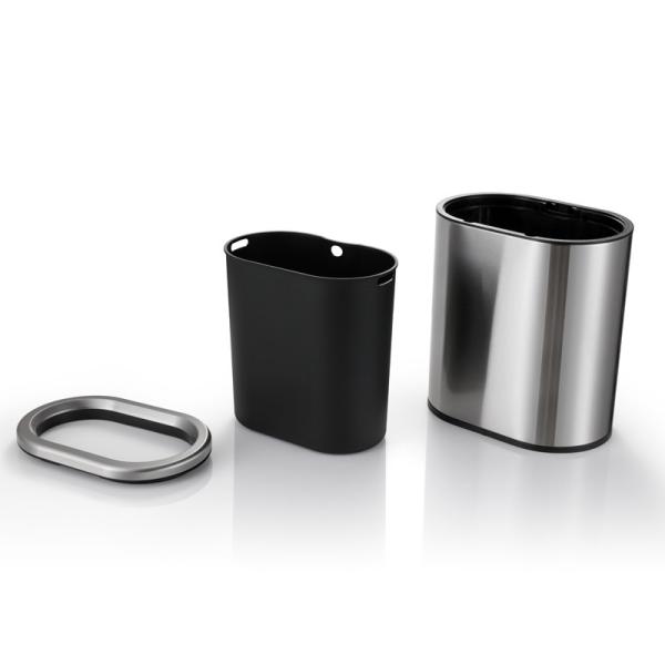 Anti Fingerprint 12L Stainless Steel Bathroom Trash Can