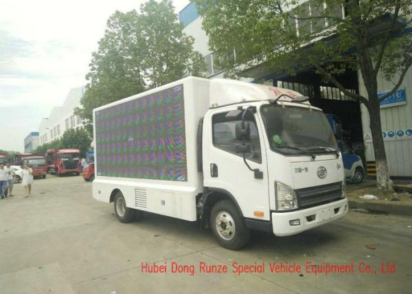 FAW Digital Mobile LED Billboard Truck Three Side For Road Show / Live Broadcasting