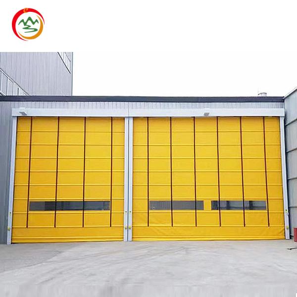 Industrial Fireproof Anti-Pinch PVC Fast Door Automatic Stacking Roller Shutter High-Speed Windproof Flexible Gathering Door
