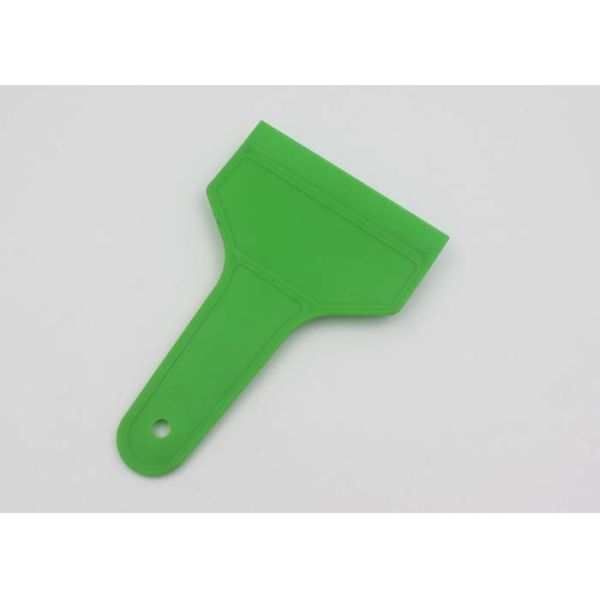 Small Car Ice Scraper With Rubber Blade And Green Sturdy Handle