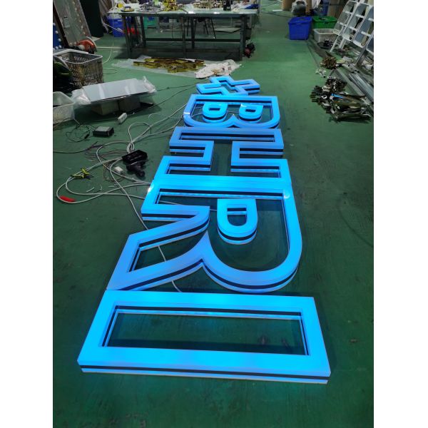 Outdoor Building stores advertising rimless Acrylic full illuminated 3d logo led light electronic channel Letters signs