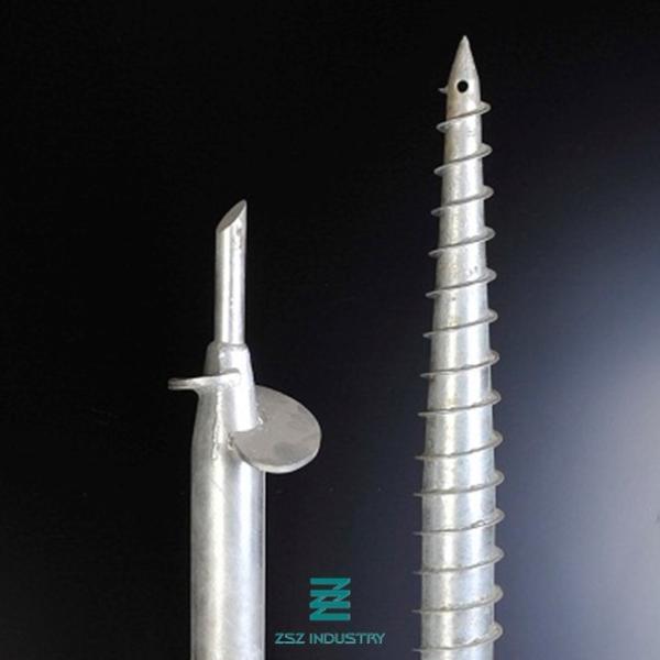 Hot Dipped Galvanized Ground Screw Pole Anchor , D76mm X H840mm Gal Fence Fittings