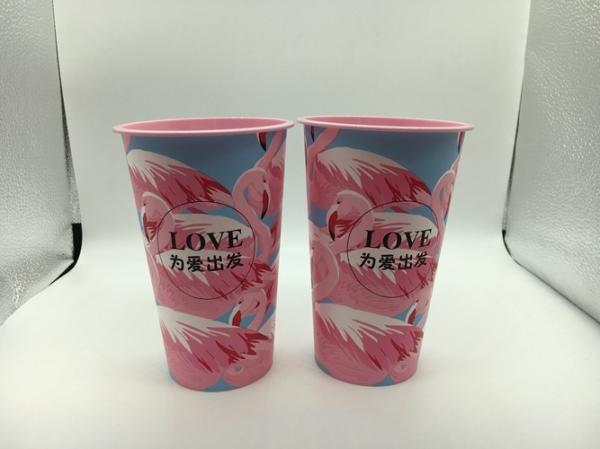 Disposable 3D Lenticular Cup , Customized Plastic Yogurt Cup Food Containers