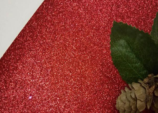 Magenta Red Glitter Fabric For Dresses , Cold Resistance Shiny Glitter Fabric