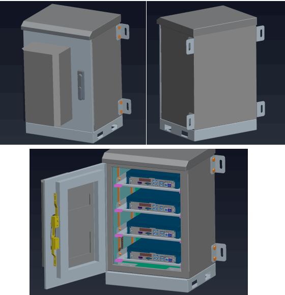 Heat Insulated ISO9001 600mm Wide Outdoor Wall Enclosure 