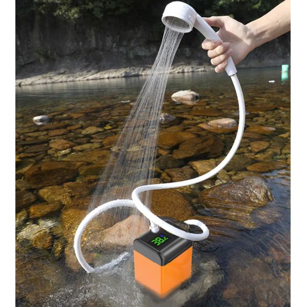 6000mAh Rechargeable Battery Powered Outdoor Shower Water Pump for Travel Beach Pet Cleaning