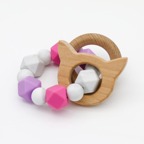 Baby Silica Gel Grip Teether Basic Teething Rattle  0 To 24 Months