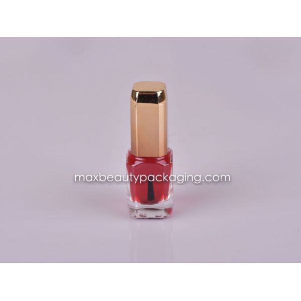 metallic gold nail polish cap 12ml nail polish square bottle nail polish packaging plastic cosmetic container