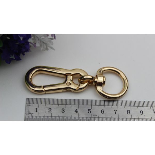 Bag hardware products 20 mm gold & nickel metal swivel eye bolt zinc snap hook
