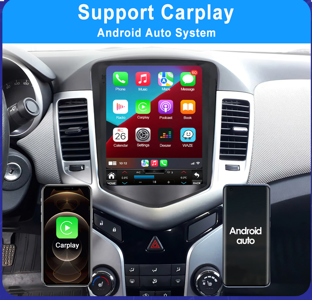 Chevrolet Cruze J300 2008 - 2014 Автомобильный радиоприемник Стерео Carplay Автомобильный мультимедийный видеоплеер DVD GPS-навигация