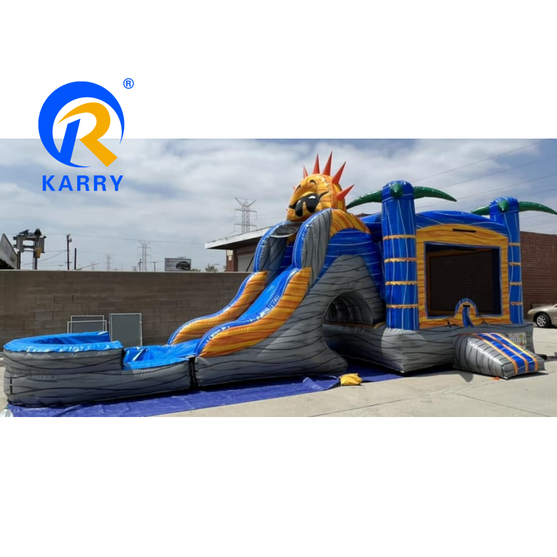 Amusement Custom Inflatable Bouncer Water Slide Jumping Castle with Slide and Pool