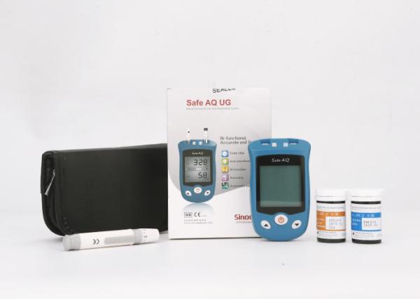 Software Support Blood Sugar Monitoring Kit , Sugar Level Test Kit With Safety Lancet / Uric Acid
