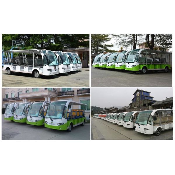 4 Wheel Electric Shuttle Bus Mini Electric Tourist Sightseeing Car With Hydraulic Braking System
