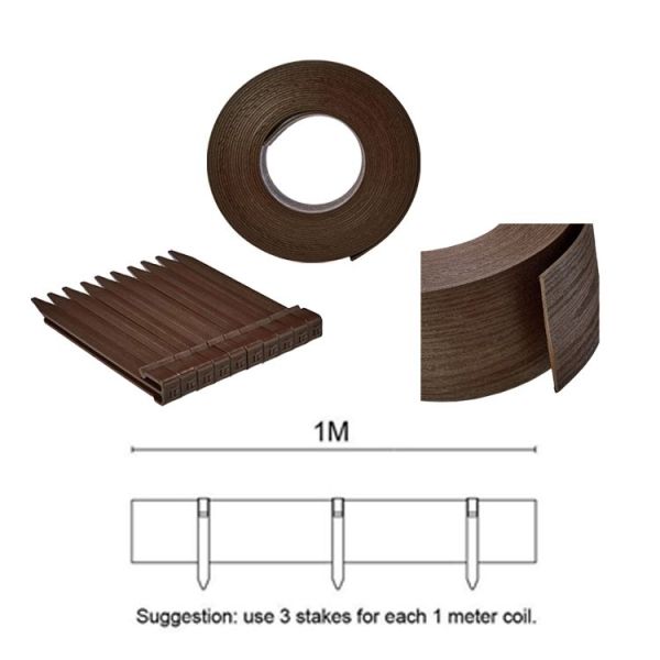 Украшения толщиной 4,5 мм PE/PVC Ландшафтные границы для садовых газонов и клумб