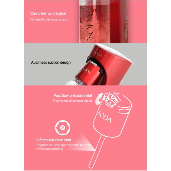 Purple 0.6L Homemade Soda Machine 180mmx115mmx400mm