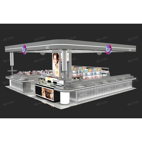 BKC030 Branded cosmetic shop layout beauty bar kiosk for decoration perfume shop furniture