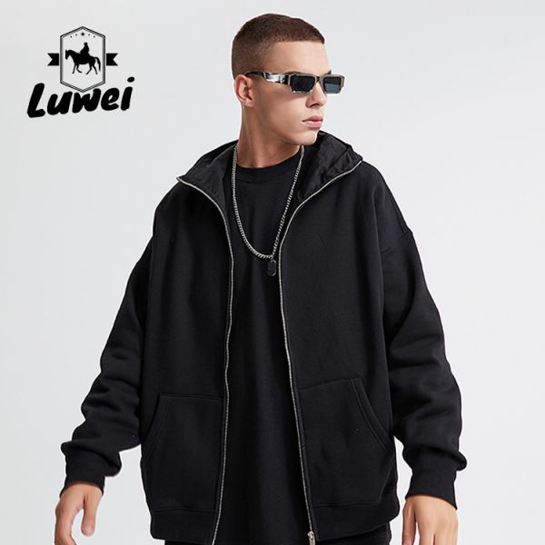 Unisex Heavyweight Cotton Hoodie Pullover Oversized Male Blank Sweatshirts