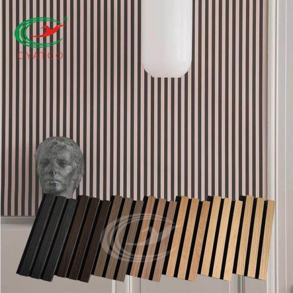 Low Maintenance MDF Acoustic Wall Panels Fireproof Non Toxic Slat Wall