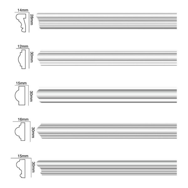 Customized Standard Polyurethane Cornice Moulding for Building Material 2400*107*200mm