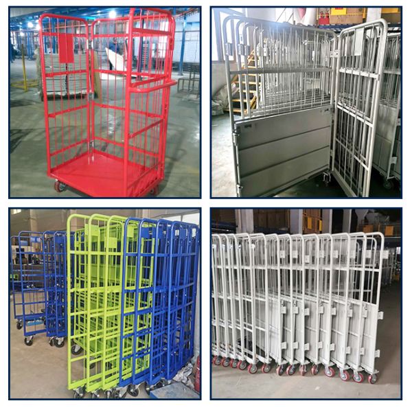 300кг Три стороны складной складной руловой клетки тележки