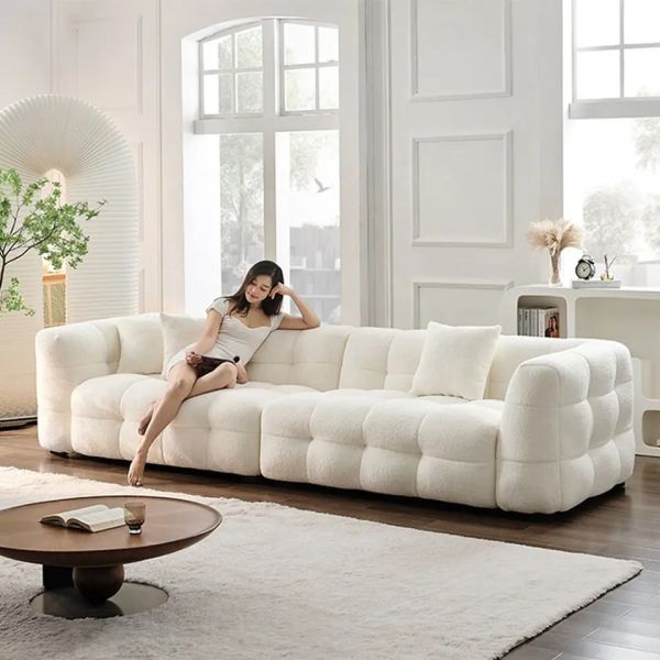 Furniture factory the latest design of lamb velvet fabric sofa set sofa bed can be customized fabric living room sofa