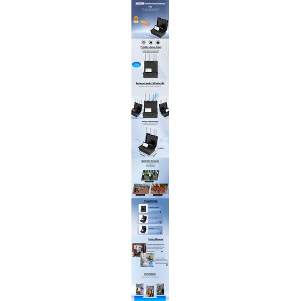 45MHz-6000MHz Coverage Anti Drone Detection System For Pilot Positioning Detection