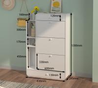 Armoire à chaussures de stockage multifonctionnelle en bois blanc