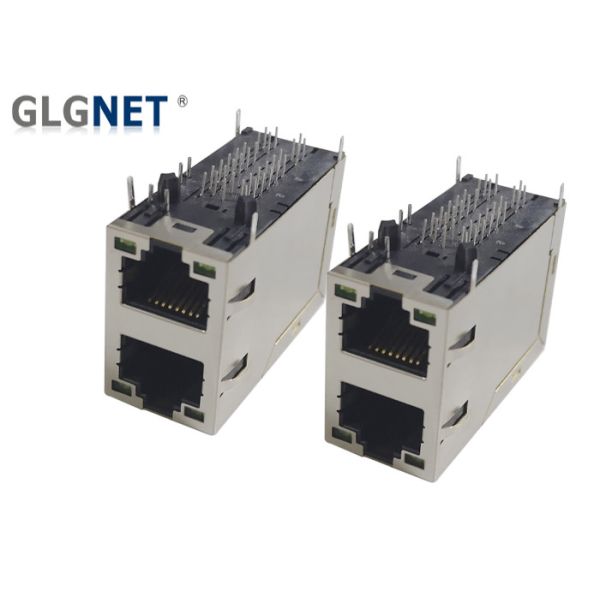 4 Channels Magnetic 10G RJ45 Connector 10G Base -T Data Rates EMI Spring