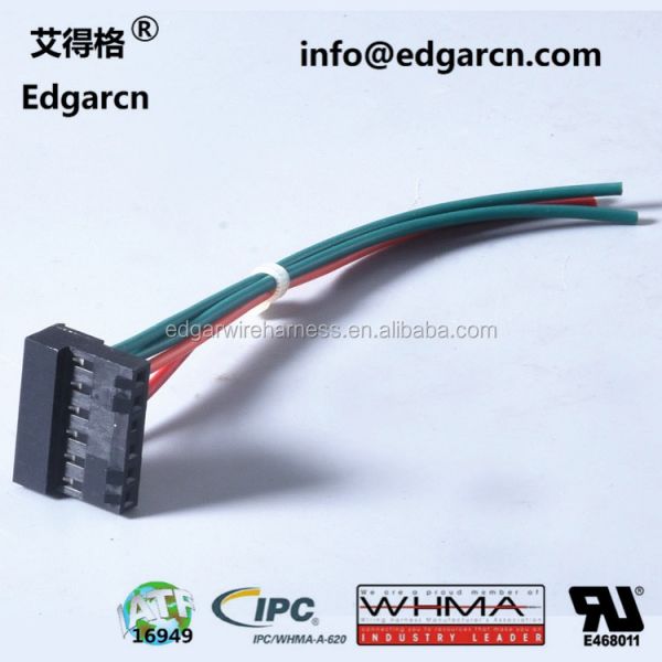 IDC Connector Closed End Type Cable Assembly for PCBA AMP 2.54 Mm Mirror Wire Harness for Truck Pin Connector Automobile Edgarcn