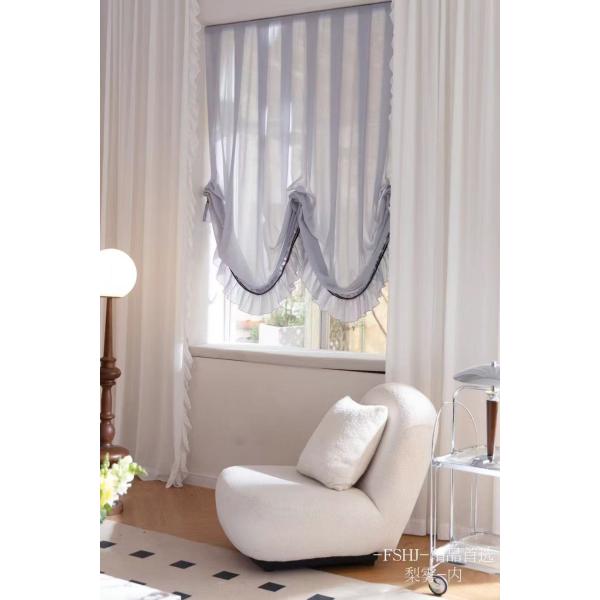 Hollowed White Cotton Lace Embroidery Muslin Curtains Blackout Window Hotels Hospitals