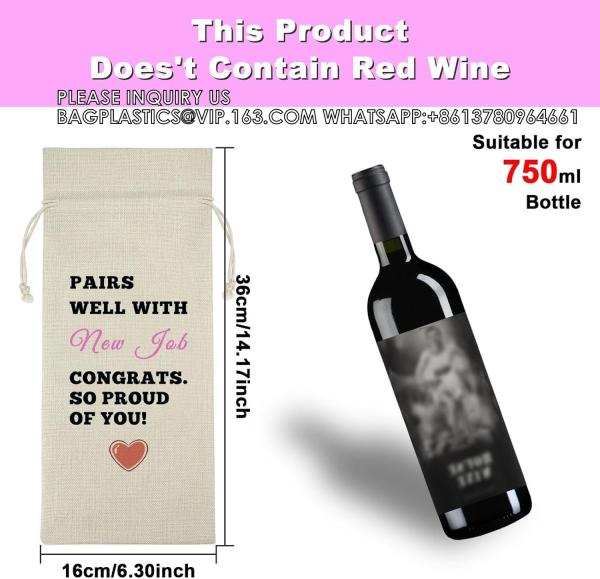 Wedding Wine Bag, Gift For Wedding Planning, Wedding Officiant, Wedding Host, Bride And Groom Wine Gift, Linen Wine