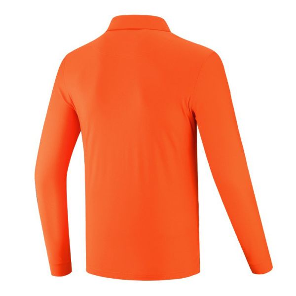 Custom Logo Men Regular Fit Long Sleeve Golf Polo Shirt, 92%/90% Polyester 8%/10% Spandex Medium Stretch Quick Dry Athletic Golf Training Top Custom Color