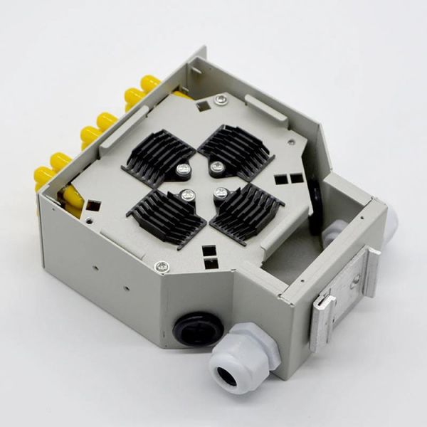 24 Core DIN Rail Fiber Optic Cable Patch Panel 12 ST Duplex Adapter Terminal Connection Box