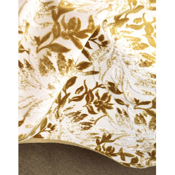 550gsm Liquid Gold Floral Jacquard Velvet - Home Textile Grade