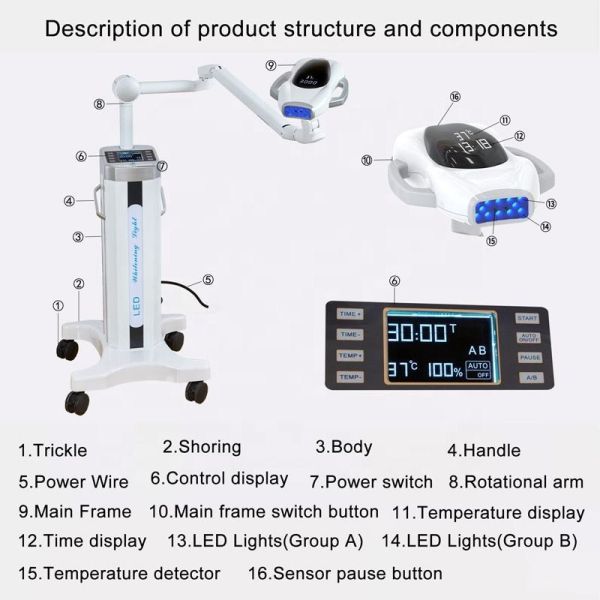 Практическая зубоврачебная забеливая машина 60В на длина волны 400-460НМ зубов