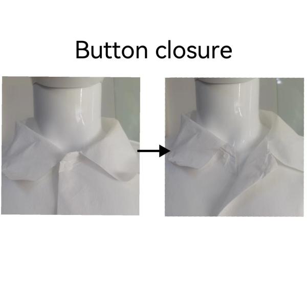 Colete de laboratório de visitante de uso único, leve e antiestático, branco uniforme, em 30GSM-50GSM