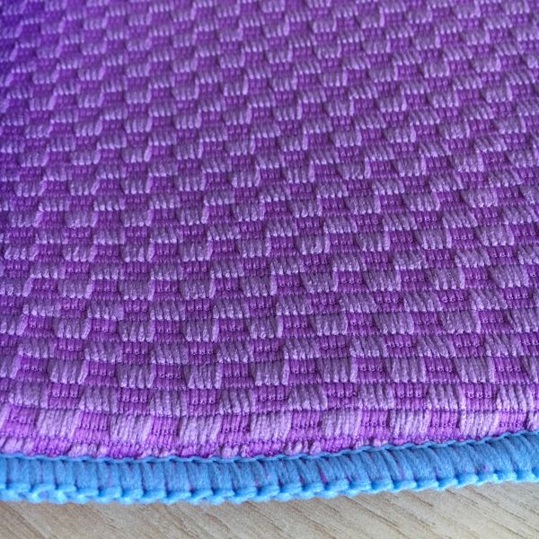 Sinlge packed 1pc Microfiber  printeted water absorb dish mat kitchen water pad with grid patten