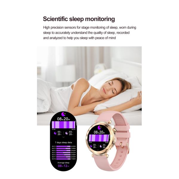 Monitoreo de salud Reloj inteligente para mujeres Control de voz Reproductor de música Moderno