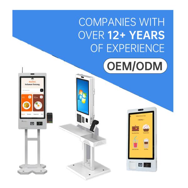 QR Code Scanner Airport 27 Self Order Kiosk Machine Touchscreen Self Ordering Kiosk