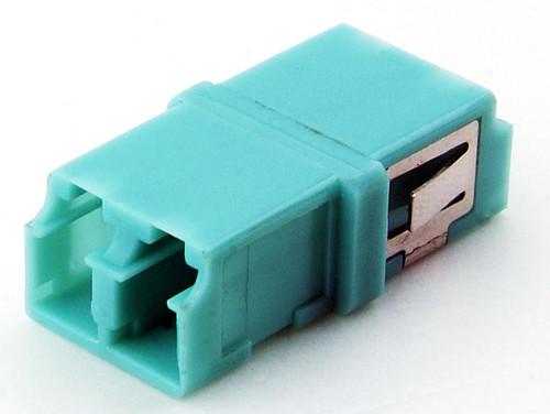 Fiber optic LC Duplex adapter with SC footprint reduced flanged,singlemode,mutimode