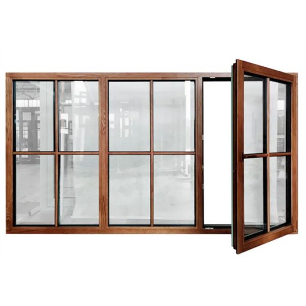 Горизонтальное открытие деревянное зерно алюминиевое ограждение окна звукоизоляция 35 дБ